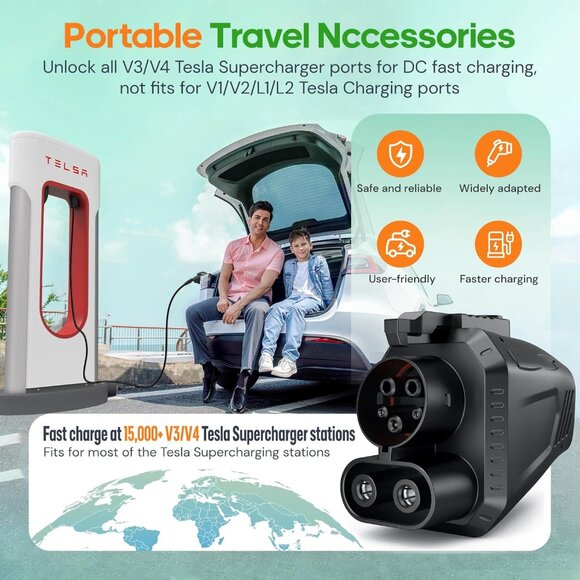 NACS to CCS Adapter, SGS Safety Certified 500 Amps / 1,000V, DC Fast Charge Your - Picture 6 of 7